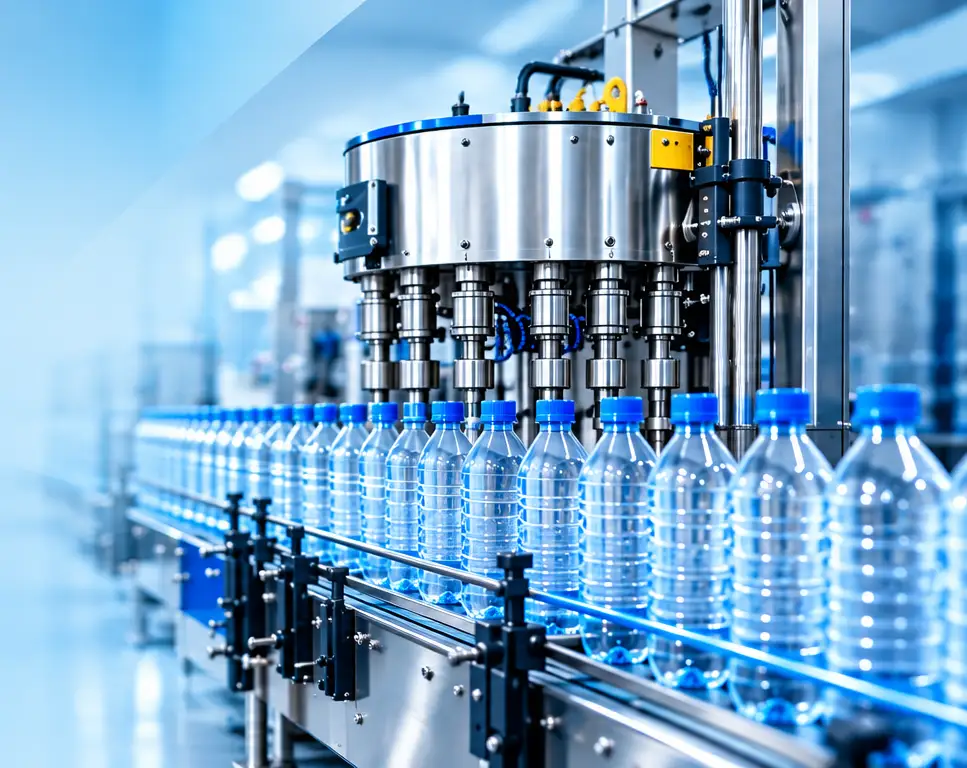 Automatic water bottle filling and capping machine